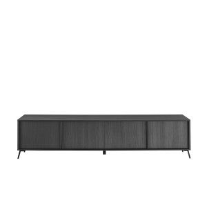 Meuble TV 4 portes SKY. Coloris chêne noir, idéal pour un salon moderne