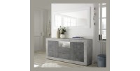 Miroir design, 170x75cm, collection FOLOMI, bordure blanc brillant laqué