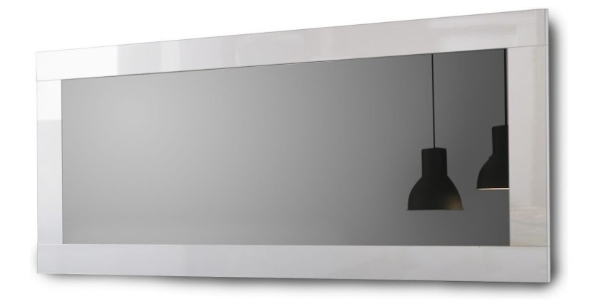 Miroir design, 170x75cm, collection FOLOMI, bordure blanc brillant laqué