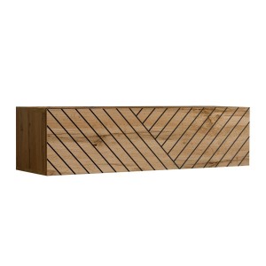 Ensemble de meubles de salon design collection SWITCH VII , coloris chêne finitions fraisées et noir brillant.