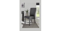 Chaise URBAN simili-cuir Gris, dimensions: H99 x L46 x P63 cm, idéal pour une salle à manger moderne et design