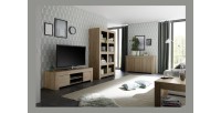 Buffet 3 portes, collection ZEFIR, coloris chêne clair, parfait pour votre salon