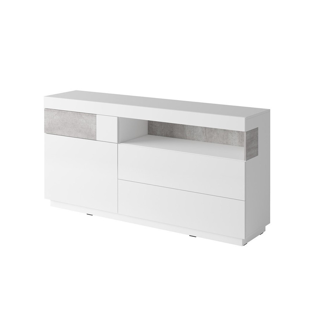 Buffet collection KILES 170cm, Coloris blanc et gris. Style design