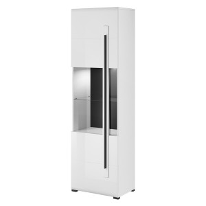 Vitrine design collection BREDA coloris blanc mat et blanc brillant