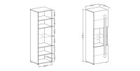 Vitrine design collection BREDA coloris blanc mat et blanc brillant