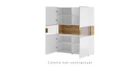 Vitrine double portes collection OHIO. Couleur gris anthracite et chêne