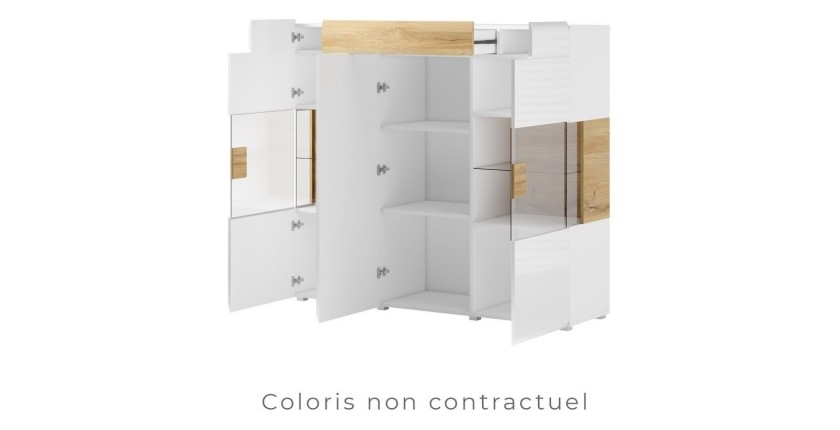 Buffet XL150cm collection OHIO. Coloris gris anthracite et chêne.