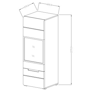 Vitrine collection LUCIA modèle haut. Meuble design idéal pour votre salle à manger