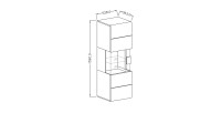 Vitrine suspendue collection OHIO coloris gris anthracite et chêne