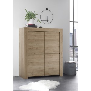 Buffet 4 portes, collection ZEFIR, coloris chêne clair, idéal pour votre salon ou salle à manger