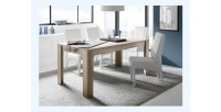 Table extensible jusqu'à 220x90, Collection ZEFIR, coloris chêne clair.