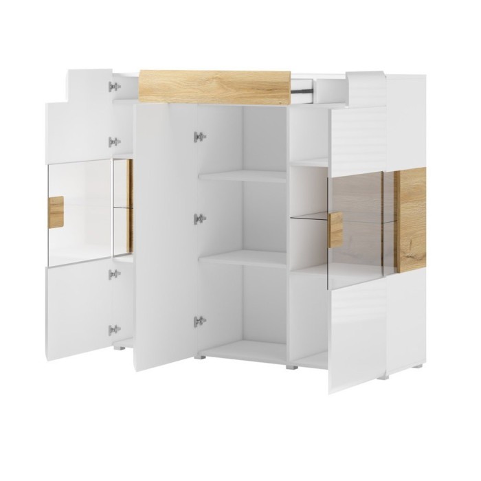 Buffet XL150cm collection OHIO. Coloris blanc et chêne.