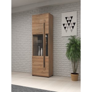 Vitrine design collection BREDA coloris chêne