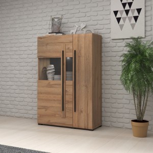 Vitrine design XL collection BREDA. Coloris chêne
