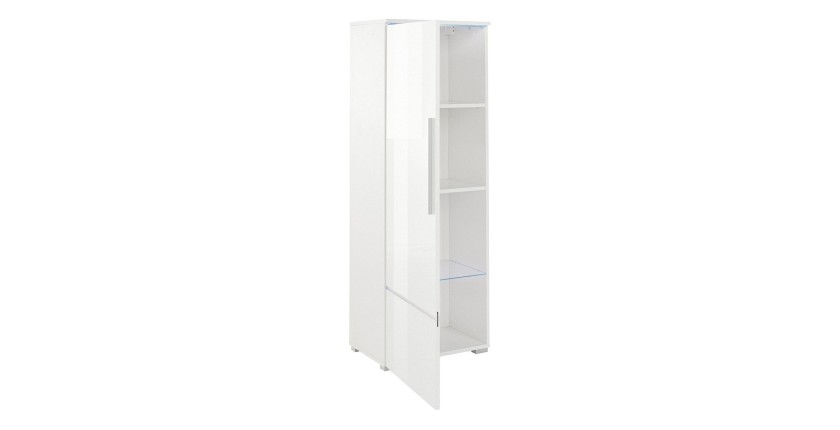 Vitrine collection RIO modèle haut coloris blanc. Ouverture gauche