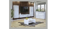 Vitrine collection RIO modèle haut coloris blanc. Ouverture gauche