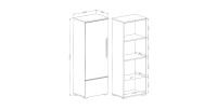 Vitrine collection RIO modèle haut coloris blanc. Ouverture gauche