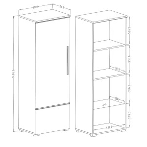 Vitrine collection RIO modèle haut coloris blanc. Ouverture gauche