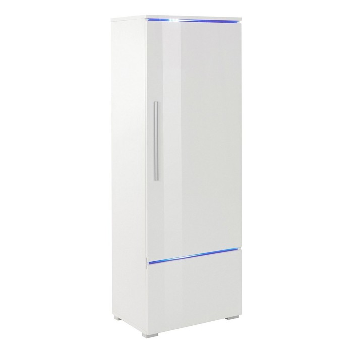 Vitrine collection RIO modèle haut, coloris blanc. Ouverture à droite