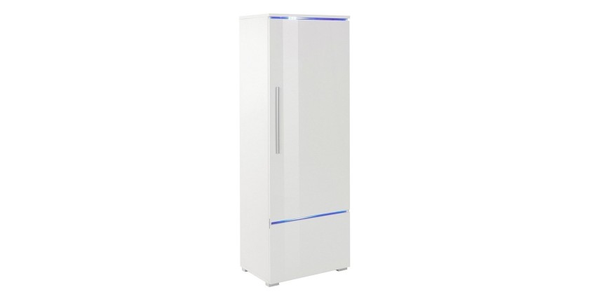 Vitrine collection RIO modèle haut, coloris blanc. Ouverture à droite