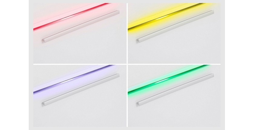 Meuble TV 160cm Collection RIO. 1 porte abattante, coloris blanc brillant. Style design
