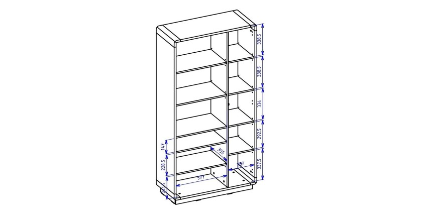 Armoire design avec niche collection VILLA. Couleur chêne et noir