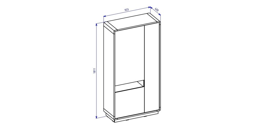 Armoire design avec niche collection VILLA. Couleur chêne et noir