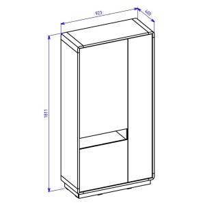 Armoire design avec niche collection VILLA. Couleur chêne et noir
