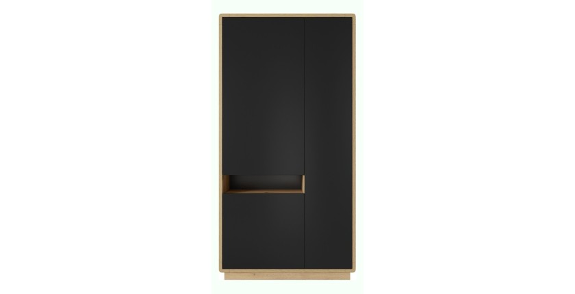 Armoire design avec niche collection VILLA. Couleur chêne et noir