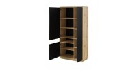 Armoire design avec niche collection VILLA. Couleur chêne et noir