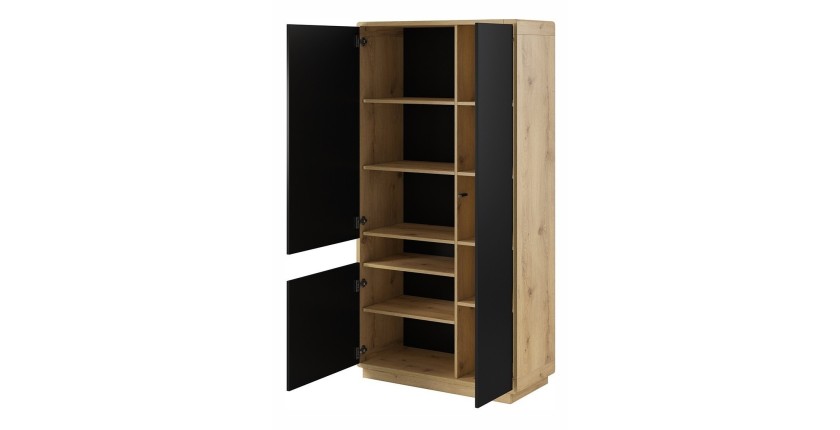 Armoire design avec niche collection VILLA. Couleur chêne et noir