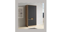 Armoire design avec niche collection VILLA. Couleur chêne et noir