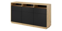 Buffet 180cm collection VILLA. Couleur chêne et noir