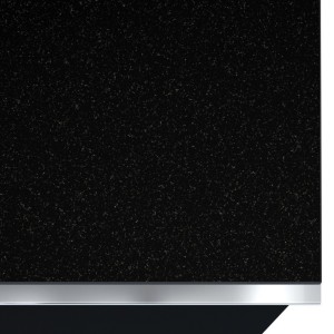 Petit Meuble TV ou meuble d'appoint 50cm collection ZANTE avec 1 tiroir et une niche. Couleur noir brillant pailleté