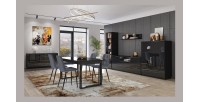 Buffet haut collection ZANTE. Coloris noir brillant pailleté