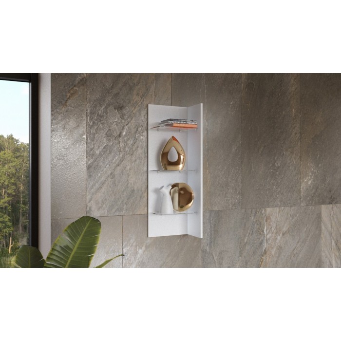 Étagère verticale collection ZANTE. Coloris blanc brillant