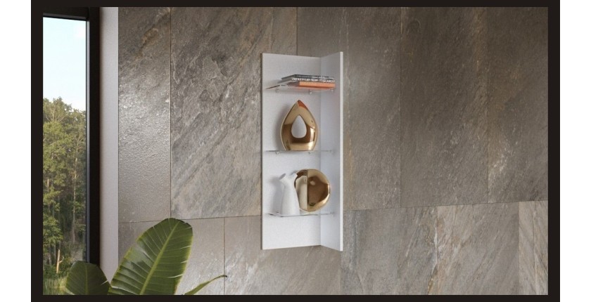 Étagère verticale collection ZANTE. Coloris blanc brillant