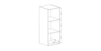 Vitrine suspendue, 1 porte vitrée collection ZANTE. Coloris blanc brillant