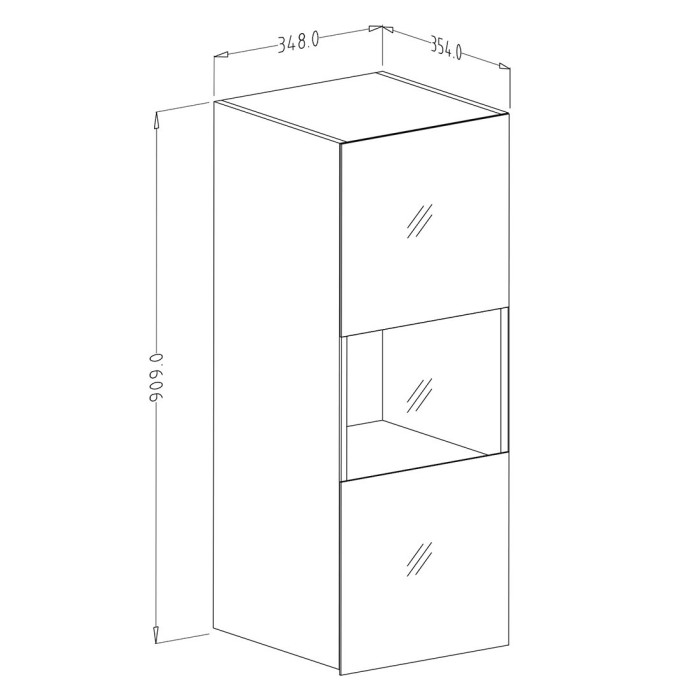 Vitrine suspendue, 1 porte vitrée collection ZANTE. Coloris blanc brillant