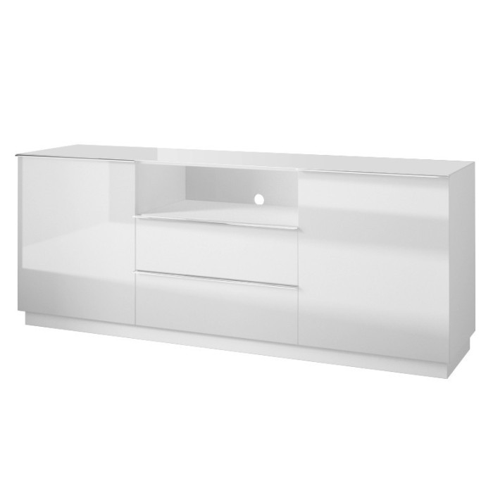Buffet 180cm 2 portes et 2 tiroirs collection ZANTE. Coloris blanc brillant.