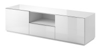 Meuble TV 180cm collection ZANTE avec 2 portes et 1 tiroir. Couleur blanc brillant
