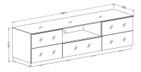 Meuble TV 180cm collection ZANTE avec 2 portes et 1 tiroir. Couleur blanc brillant