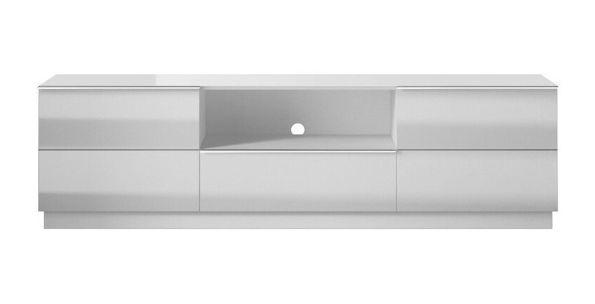 Meuble TV 180cm collection ZANTE avec 2 portes et 1 tiroir. Couleur blanc brillant