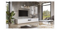 Meuble TV 180cm collection ZANTE avec 2 portes et 1 tiroir. Couleur blanc brillant