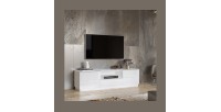 Meuble TV 180cm collection ZANTE avec 2 portes et 1 tiroir. Couleur blanc brillant