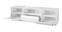 Meuble TV 180cm collection ZANTE avec 2 portes et 1 tiroir. Couleur blanc brillant