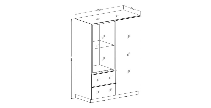 Buffet haut collection ZANTE. Coloris blanc brillant