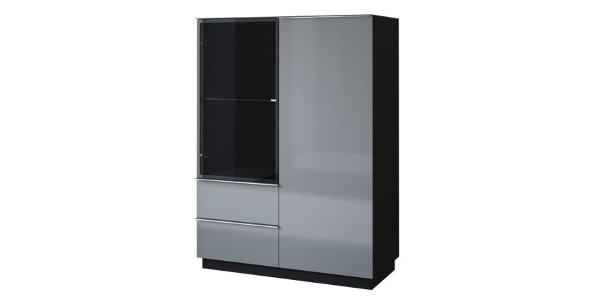 Buffet haut collection ZANTE. Coloris noir et gris brillant