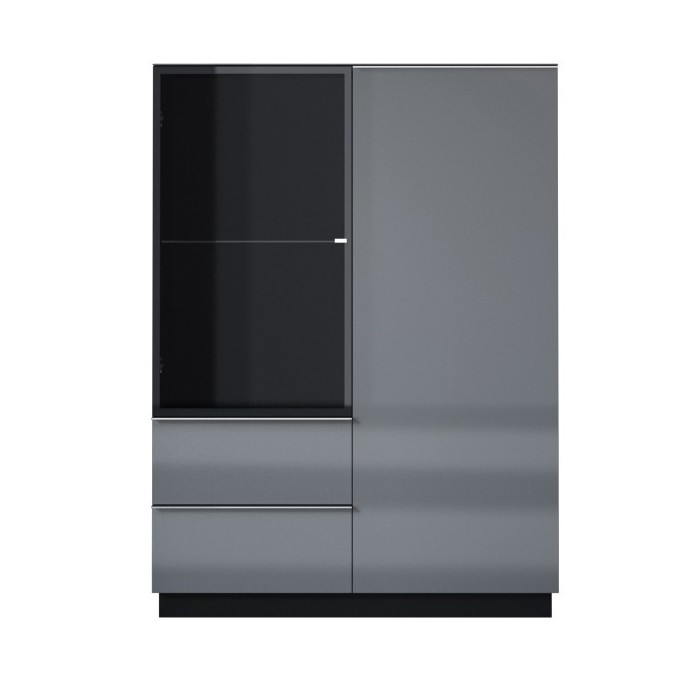 Buffet haut collection ZANTE. Coloris noir et gris brillant