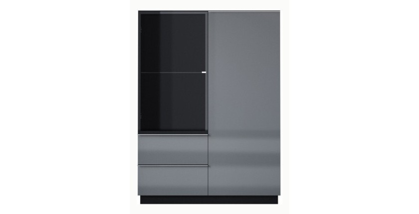 Buffet haut collection ZANTE. Coloris noir et gris brillant